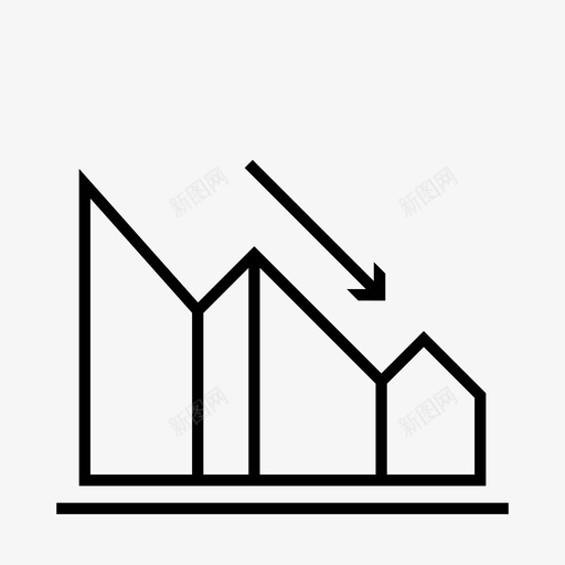 折线图统计报告图标svg_新图网 https://ixintu.com 信息图 向下 图表 折线图 报告 损失 数据可视化 统计 统计和图表