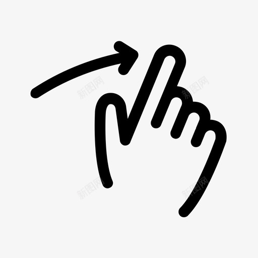 向右滑动移动交互图标svg_新图网 https://ixintu.com 交互 向右滑动 手 手势 方向 移动 食指