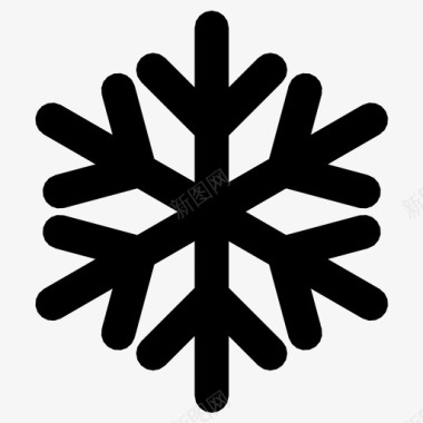 雪花装饰冷冻图标图标