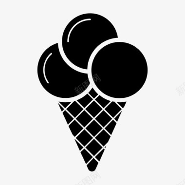 冰淇淋筒餐午餐图标图标