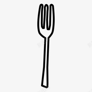 叉子勺子素描图标图标