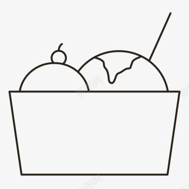 冰淇淋圣代材料项目图标图标