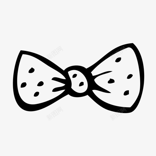 领结斑点时髦图标svg_新图网 https://ixintu.com 可爱 手绘 斑点 时尚配件 时髦 服装 连衣裙 领口 领结