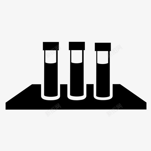 试管生物血液测试图标svg_新图网 https://ixintu.com 架子 生物 科学 血样 血液测试 试管 试管架