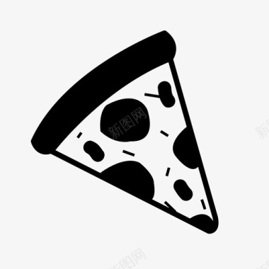 披萨片小吃香肠图标图标