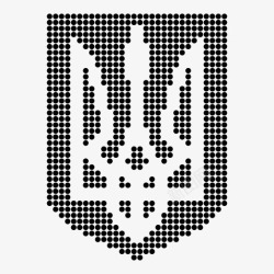 盾形纹章三叉戟乌克兰特里祖布图标高清图片