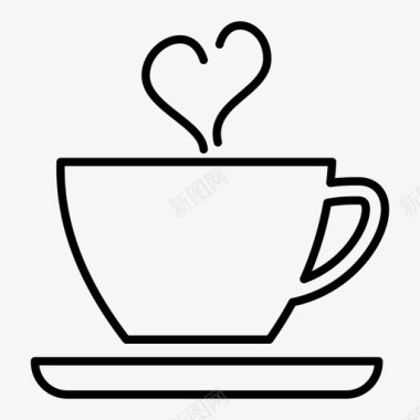 咖啡杯杯托容器图标图标