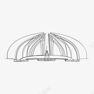 巴基斯坦纪念碑建筑结构图标图标