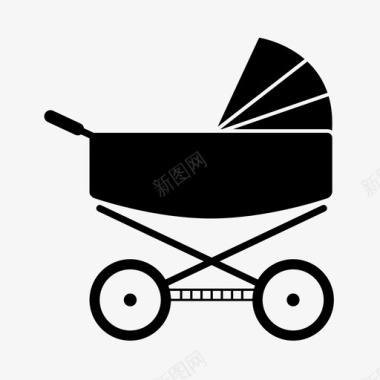 婴儿车老式婴儿车图标图标