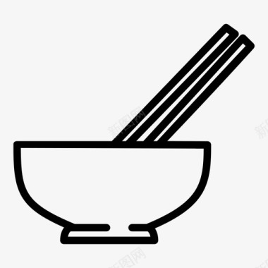 碗用筷子中餐餐具图标图标