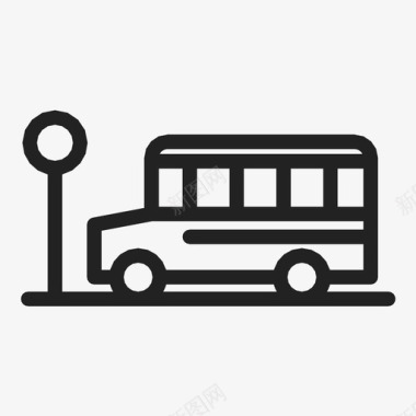 公共汽车站车辆交通工具图标图标