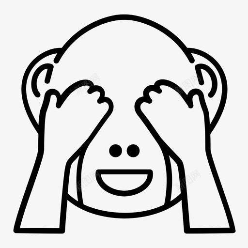 看不见恶见不见恶脸图标svg_新图网 https://ixintu.com 国际 情绪 猴子 看不见恶 脸 表情 表情符号 见不见恶 语言 键盘