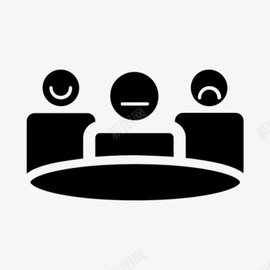 会议团队圆桌会议图标图标