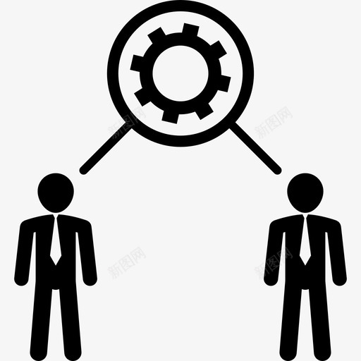 两个商人的齿轮符号人力资源图标svg_新图网 https://ixintu.com 两个商人的齿轮符号 人力资源