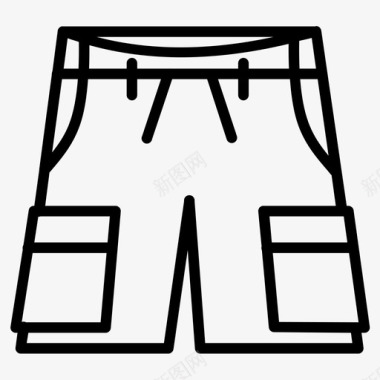 工装短裤口袋裤子图标图标