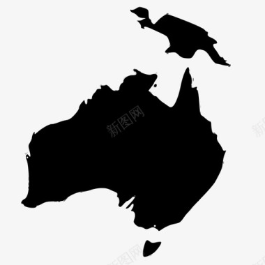 澳大拉西亚大陆陆地图标图标