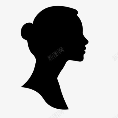 女人侧面头图标图标