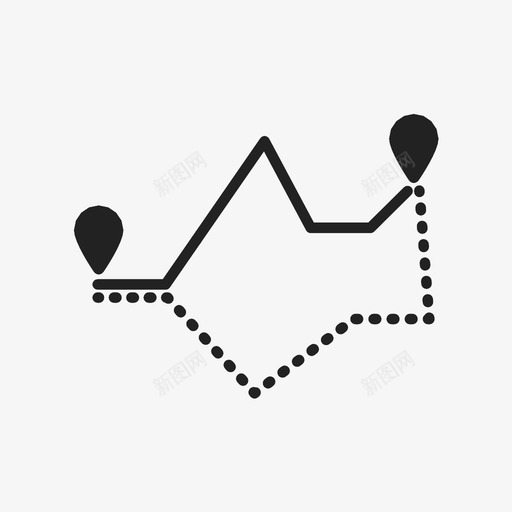 导航备用路线应用程序图标svg_新图网 https://ixintu.com gps 地图 地图标记 备用路线 导航 应用程序 路径