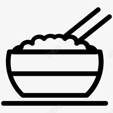 饭碗筷子面条图标图标