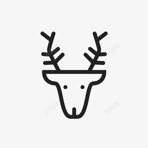 驯鹿动物鹿角图标svg_新图网 https://ixintu.com 冬天 动物 圣诞老人 节日 驯鹿 鹿角