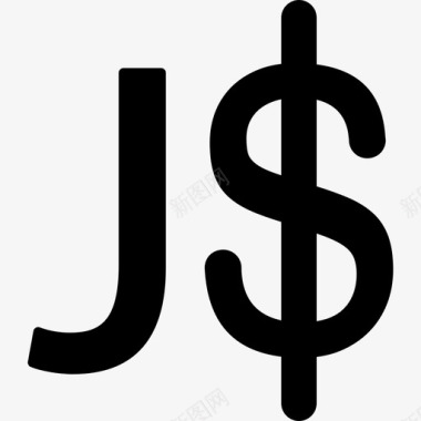 牙买加美元货币符号符号货币图标填充图标