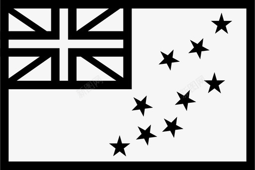 图瓦卢国旗星星代表图标图标