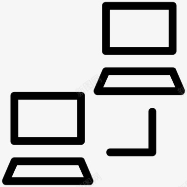 计算机笔记本电脑到笔记本电脑的传输网络共享图标图标