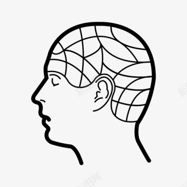 头部解剖学大脑图标图标
