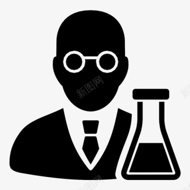 化学家玻璃器皿实验室图标图标
