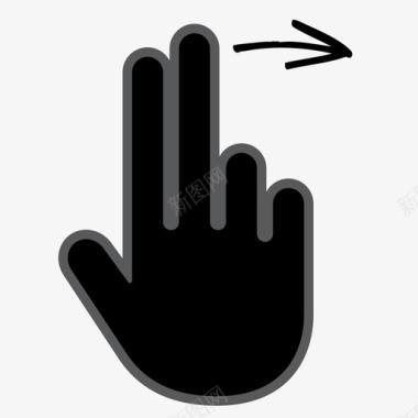 两个手指向右滑动图标图标