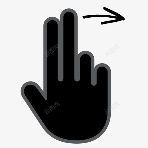 两个手指向右滑动图标svg_新图网 https://ixintu.com 两个手指向右滑动