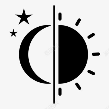 夜以继日月亮星星图标图标