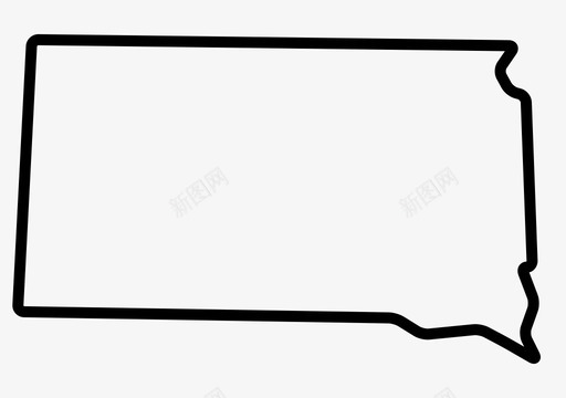 南达科他州地图sd图标svg_新图网 https://ixintu.com sd 南达科他州 地图 州 简单美国大纲 美国
