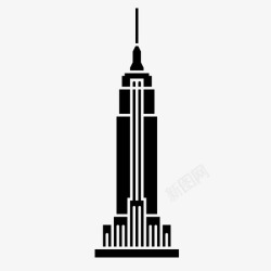 旅游世界海报帝国大厦纪念碑纽约图标高清图片