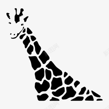 长颈鹿动物稀树草原图标图标
