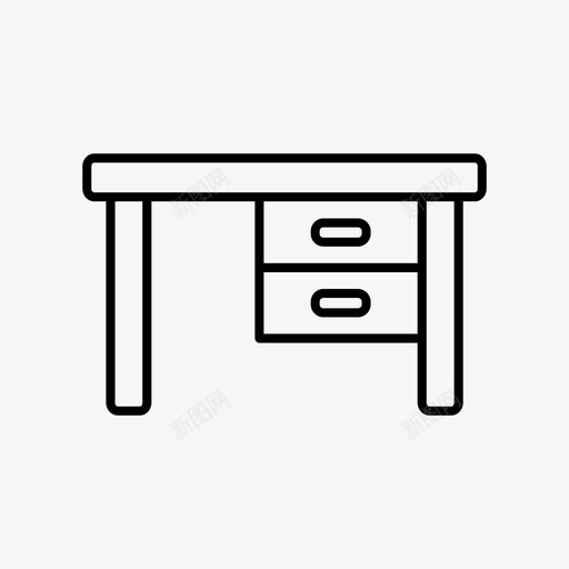 书桌桌面抽屉图标svg_新图网 https://ixintu.com 书桌 办公室 家具 工作 抽屉 木材 桌面