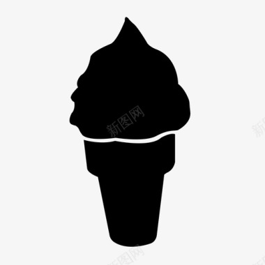冰激凌蛋卷冰淇淋蛋卷甜食图标图标