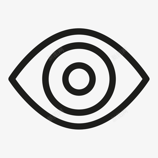 眼睛预览瞳孔图标svg_新图网 https://ixintu.com 可见 看见 眼睛 瞳孔 视觉 轮廓界面元素 间谍 预览 验光
