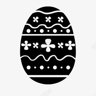 复活节彩蛋装饰性彩绘图标图标