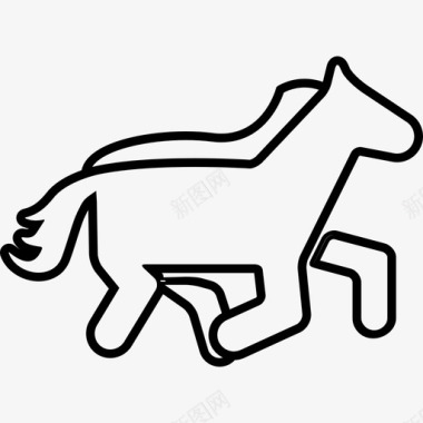马轮廓卡通动物马图标图标