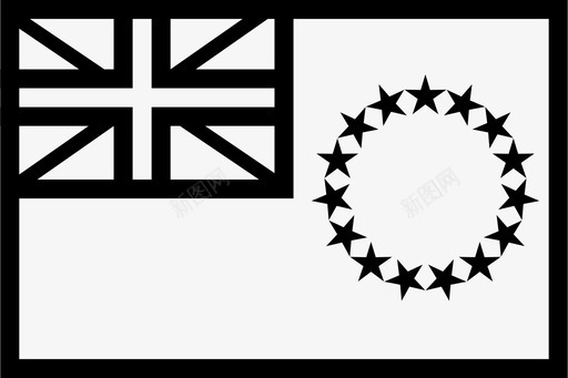 库克群岛国旗库克群岛旗帜波浪图标图标