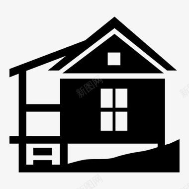 小屋别墅住宅图标图标