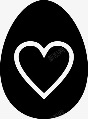 复活节彩蛋心脏假日图标图标