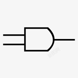 数字逻辑和门电线数字图标高清图片