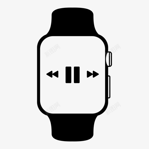 智能手表前进档按钮图标svg_新图网 https://ixintu.com applewatch 倒车档 前进档 按钮 播放 智能手表 暂停 音乐