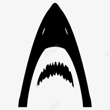 鲨鱼头周牙齿图标图标