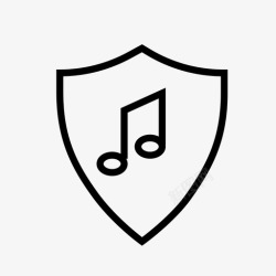 质感音乐标识盾牌权利持有人防火墙警卫图标高清图片