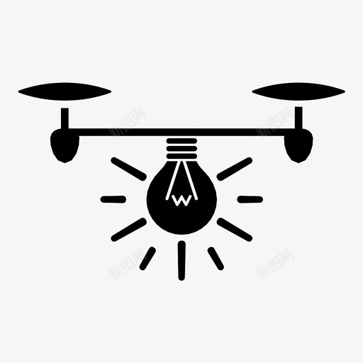 照明灯泡无人机图标svg_新图网 https://ixintu.com 光 天空 想法 无人机 灯泡 照明 电灯 苍蝇 解决方案