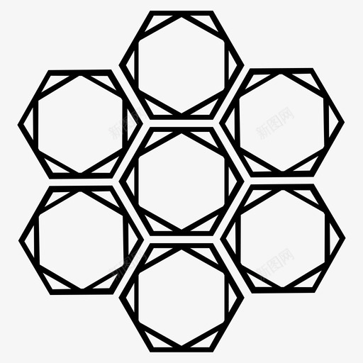 图案对称形状图标svg_新图网 https://ixintu.com 七 六边形 几何 图案 对称 形状 蜂窝 设计