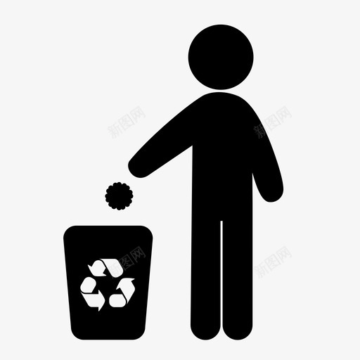 回收清除保护图标svg_新图网 https://ixintu.com 人 保护 回收 垃圾 植物 清除 环境 生态 纸张 自然